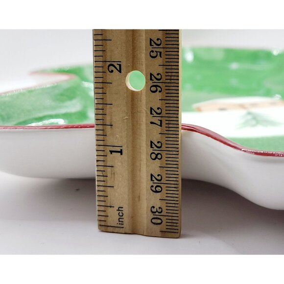 The Cellar Log Cabin Christmas 13" Tree Shaped Holiday Serving Dish 2001 Macys - Picture 7 of 10